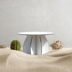 Outdoor Coffee Table - White GARDENIA ø55 cm