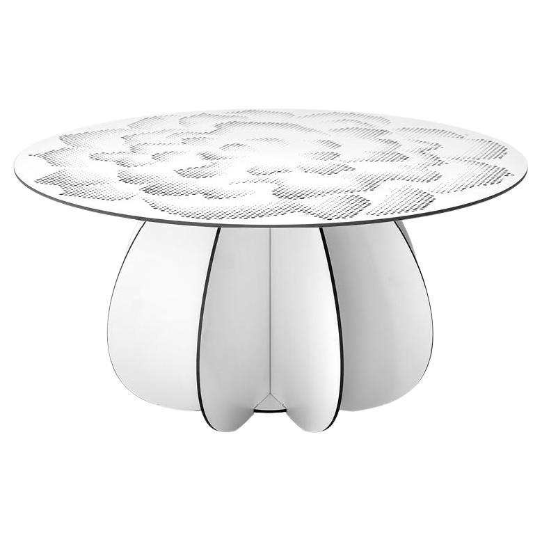 Outdoor Coffee Table - White GARDENIA ø80 cm