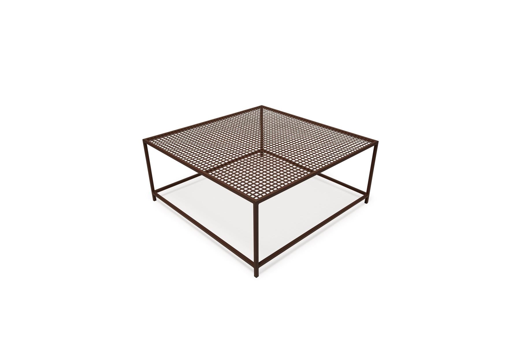 Modern Outdoor Coffee Table with Rust Powdercoat For Sale