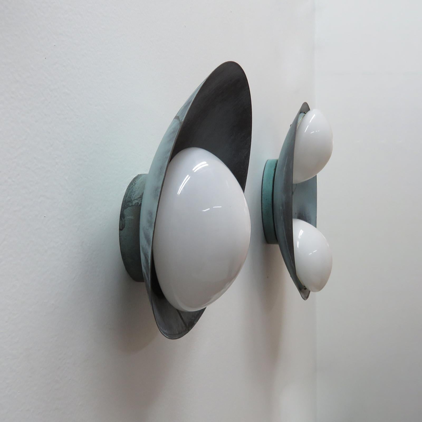 Patinated Outdoor Concha Wall Lights by Gallery L7 For Sale