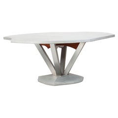 Outdoor Concrete Dining Table with Organic Top by Nico Yektai