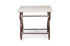 Outdoor-Beistelltisch mit kontinentaler Lyra-Marmorplatte