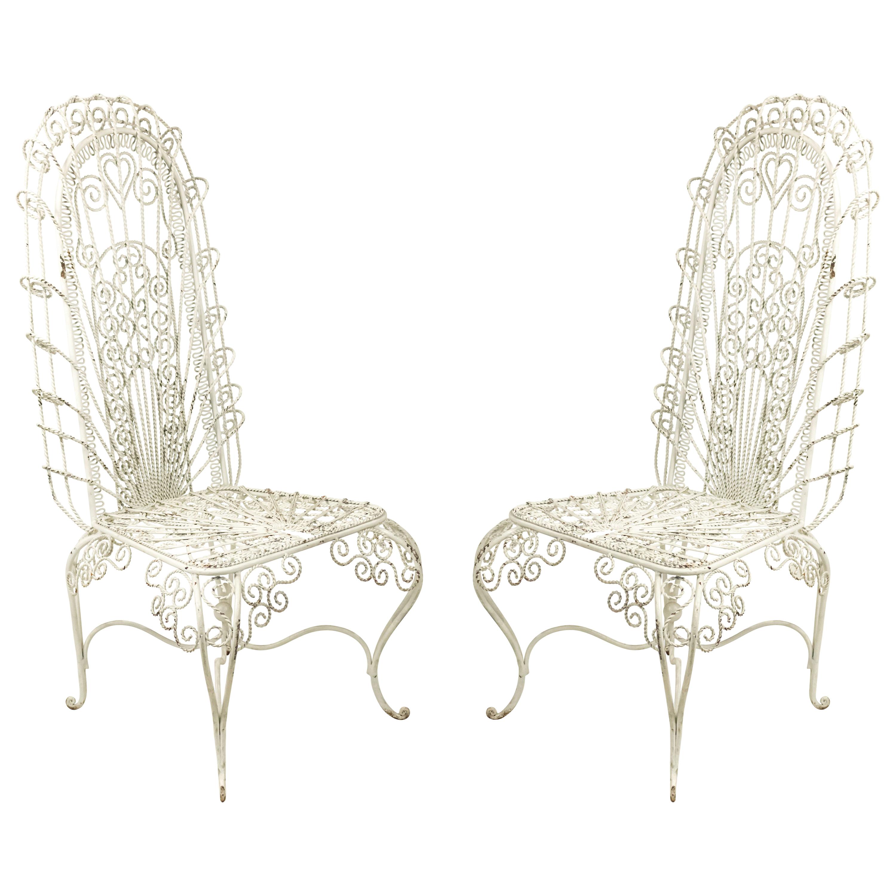 Outdoor Continental Spanish Iron Scroll Chairs
