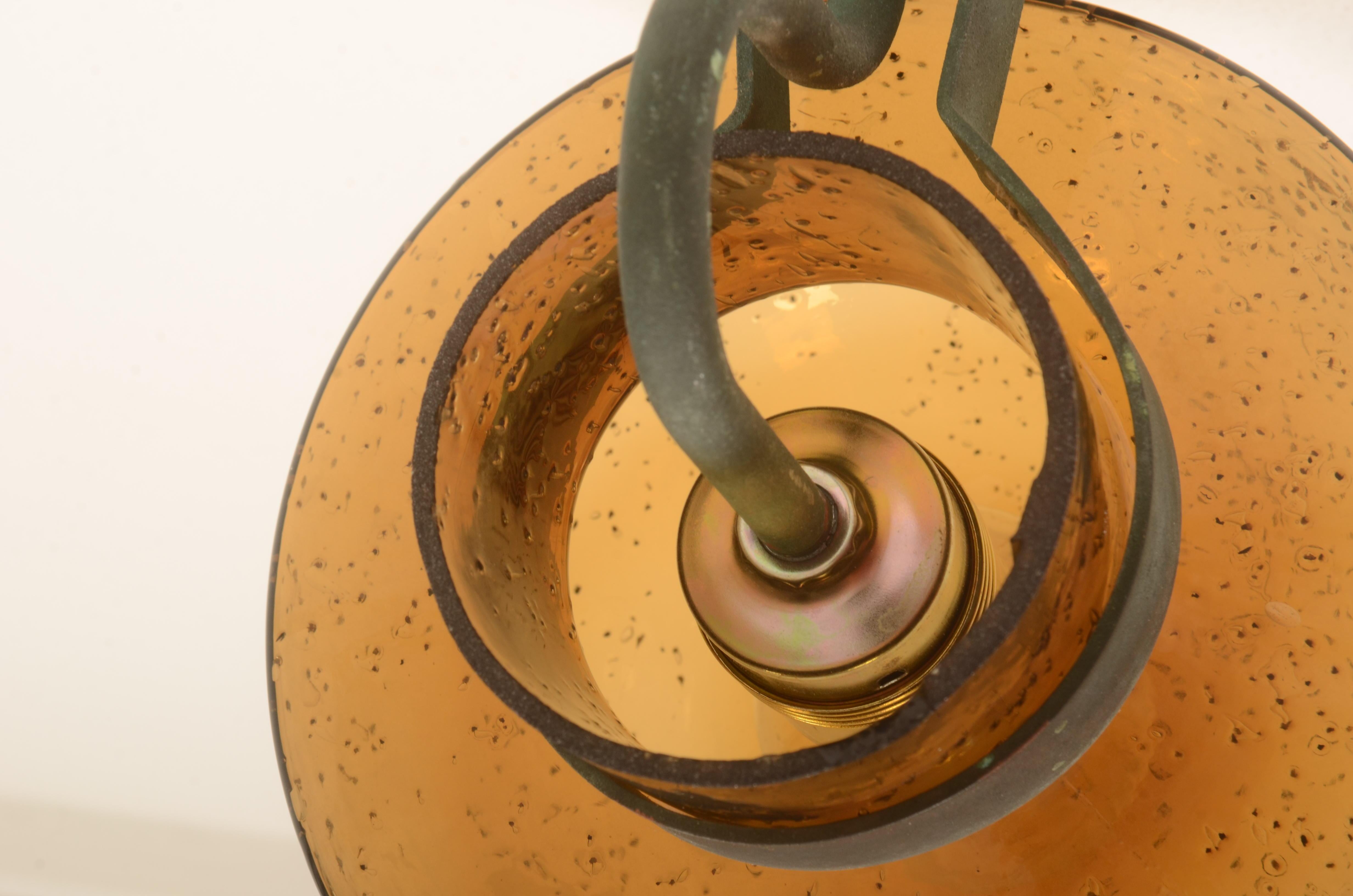 Outdoor Copper Wall Lamp With Glass Shade For Sale 6