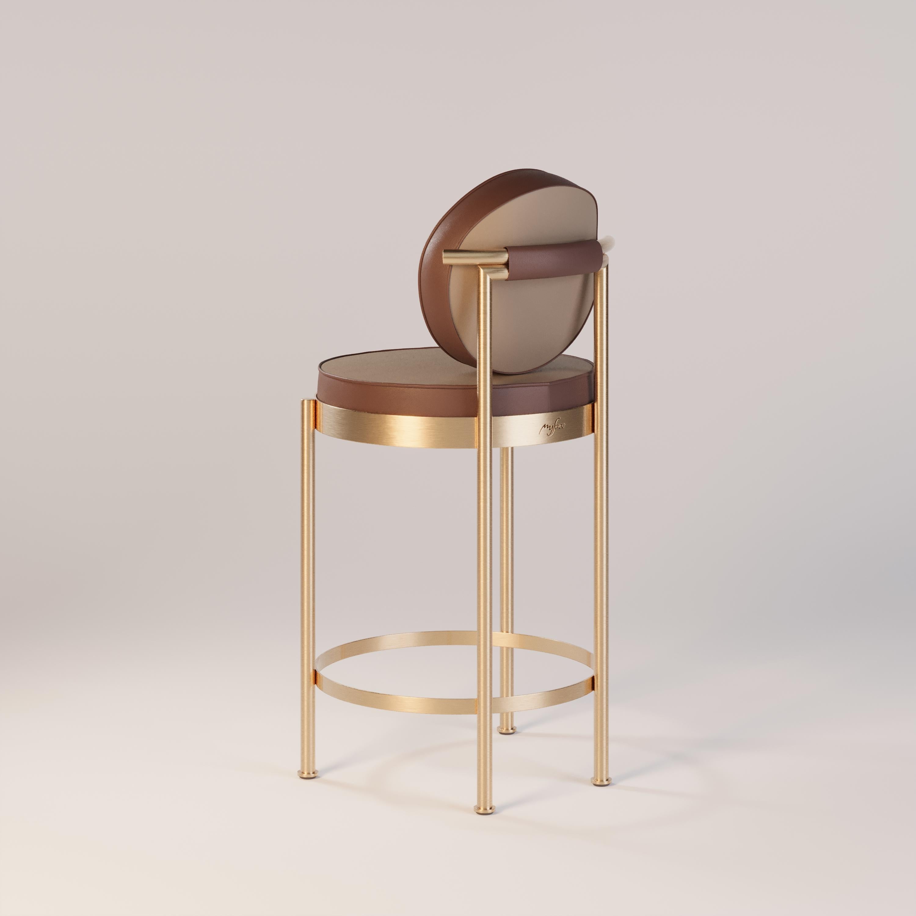 Silla de exterior para barra de bar con estructura de oro cepillado Moderno en venta