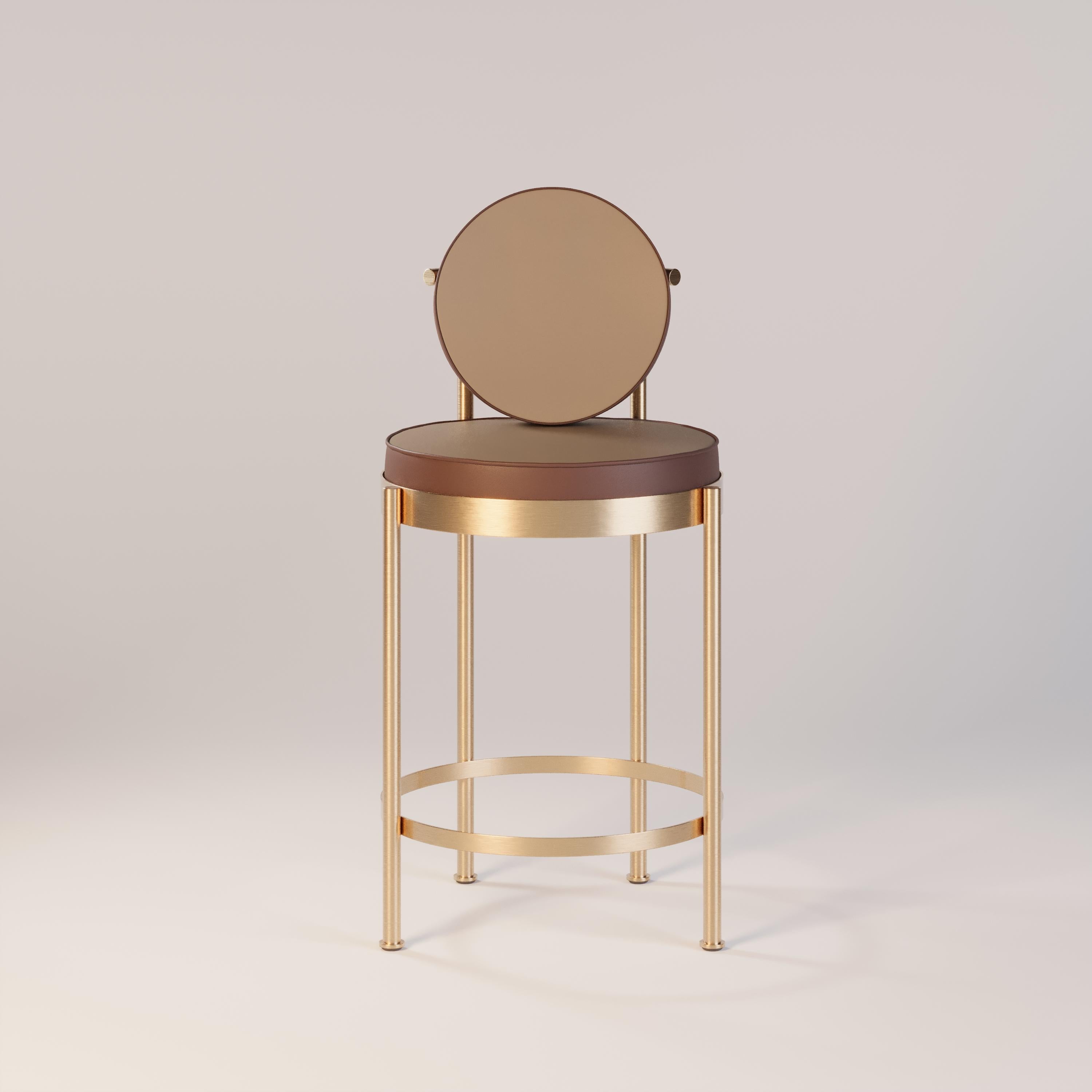 Silla de exterior para barra de bar con estructura de oro cepillado Siglo XXI y contemporáneo en venta