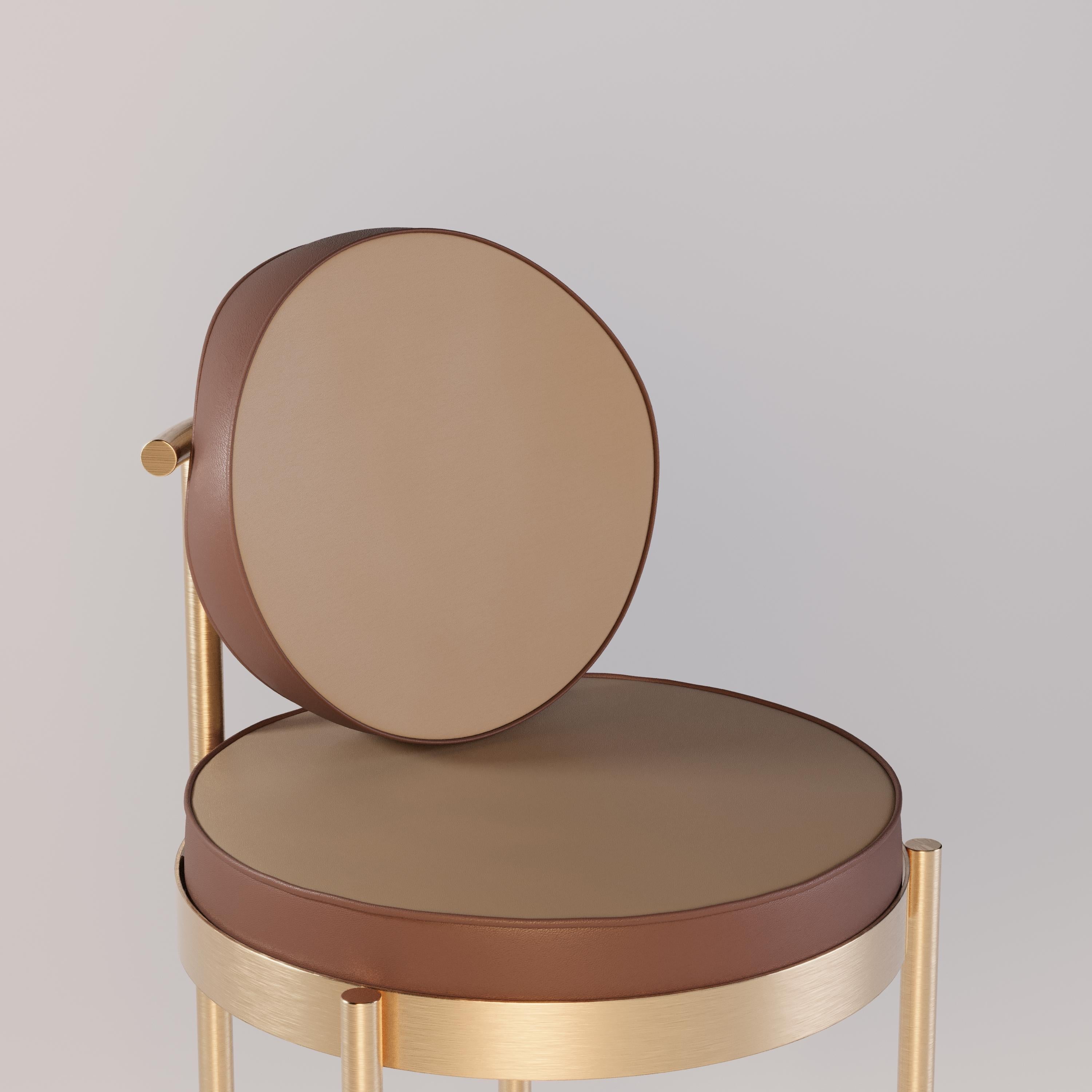 Silla de exterior para barra de bar con estructura de oro cepillado Acero inoxidable en venta