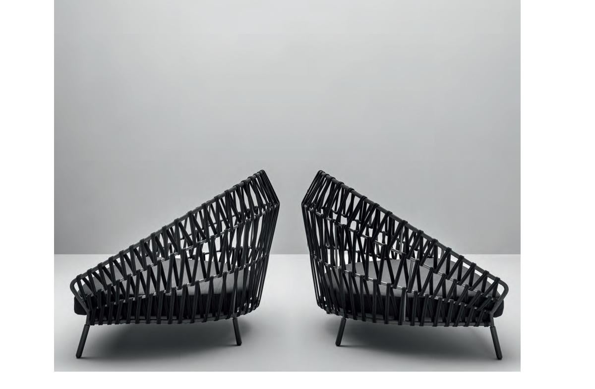 Lit de jour d'extérieur en aluminium peint par poudrage enveloppé d'une corde d'extérieur Neuf - En vente à NEW YORK, NY