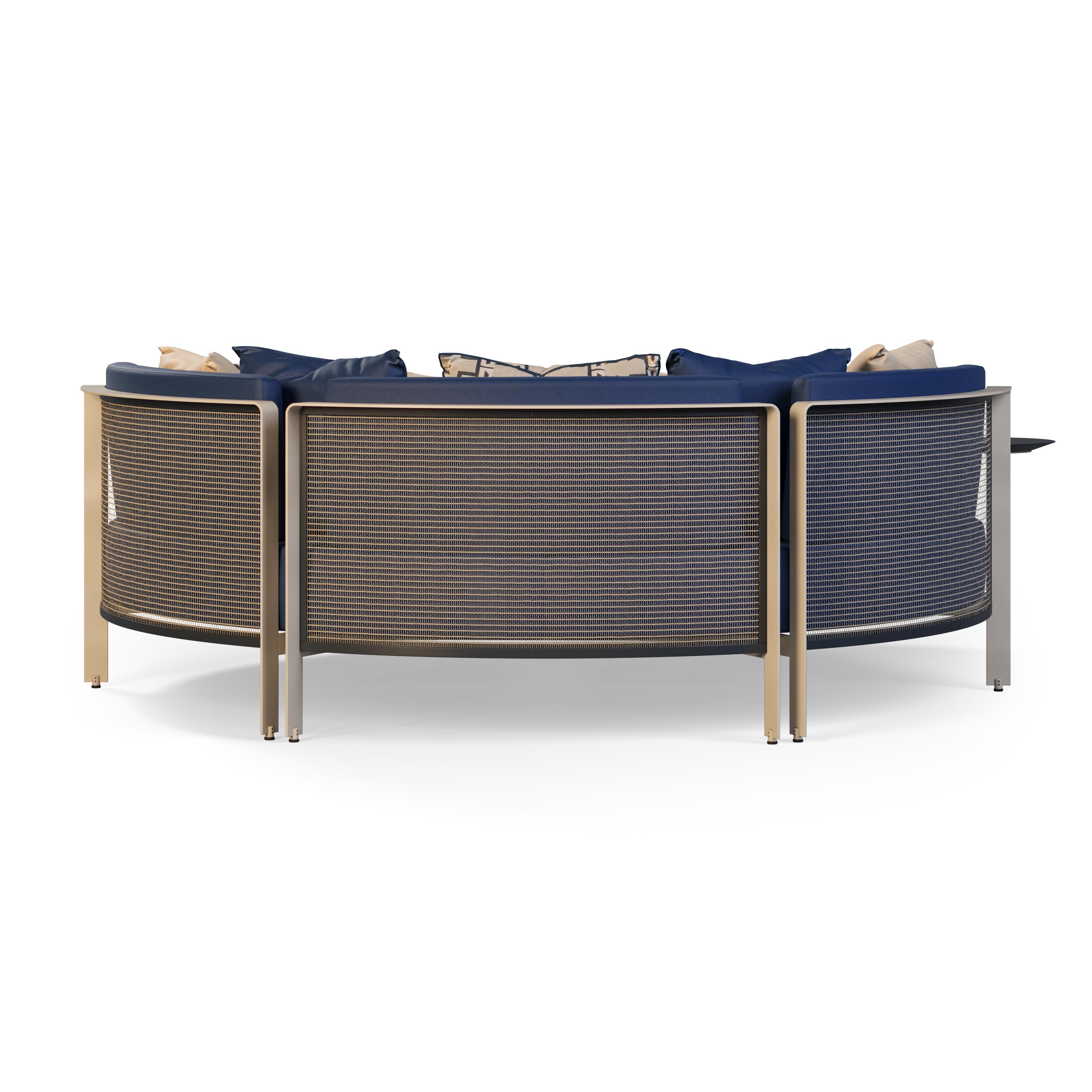 Lettino da giardino con cuscini decorativi beige e blu In condizioni Nuovo in vendita a Santo Tirso, PT