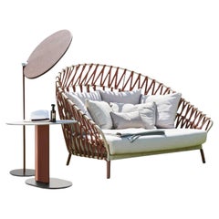 Outdoor Daybed With Sunscreen & Side Table By Monica Armani For Varaschin Italy