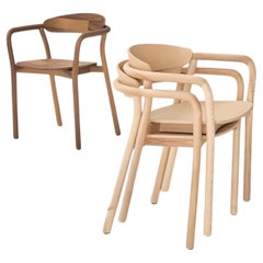 Sillas de exterior de diseño en iroko macizo de Mario Ruiz para Capdell- 6 apilables
