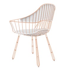 Outdoor Dining Chair in Stainless Steel with Copper Plating