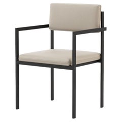 Outdoor Dining Armchair With Micro-Textured Stainless Steel Structure and Cover