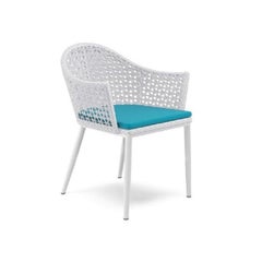 Outdoor Dining Armchairs in Weather Resistant Wicker - Set of 8