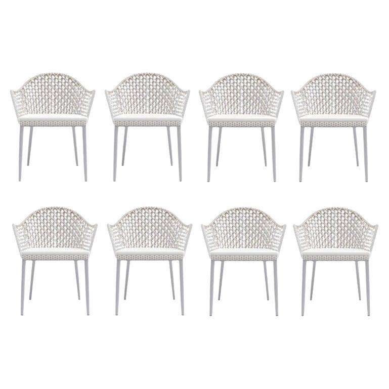 Sillones de exterior de mimbre resistente a la intemperie / Set de 8
