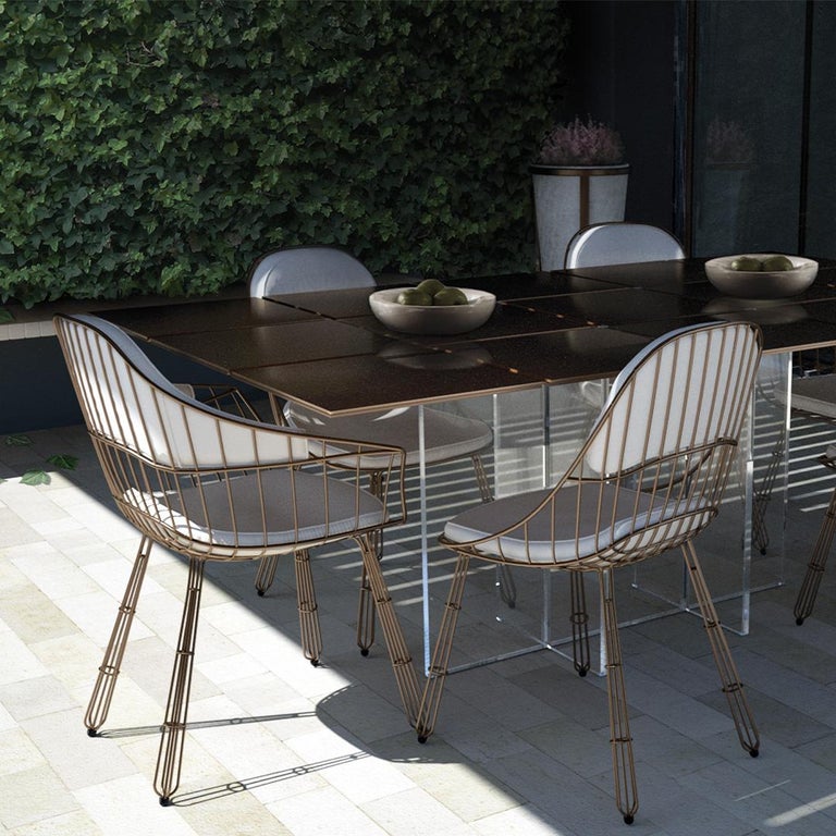Gold Plated Stainless Steel Outdoor Dining Chair For Sale at 1stDibs