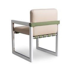 Stainless Steel Chair with Weather-Resistant Fabric for Outdoor Use