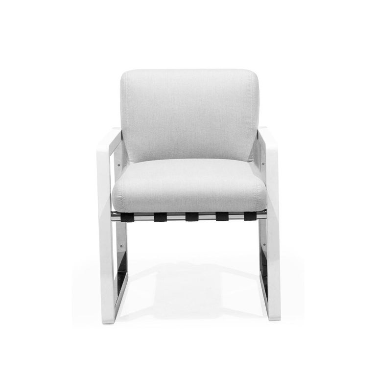 Outdoor Dining Chair With Waterproof, Modern White Outdoor Dining Chairs