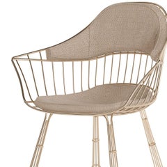 Outdoor Dining Chair with Gold Plated Stainless Steel Structure