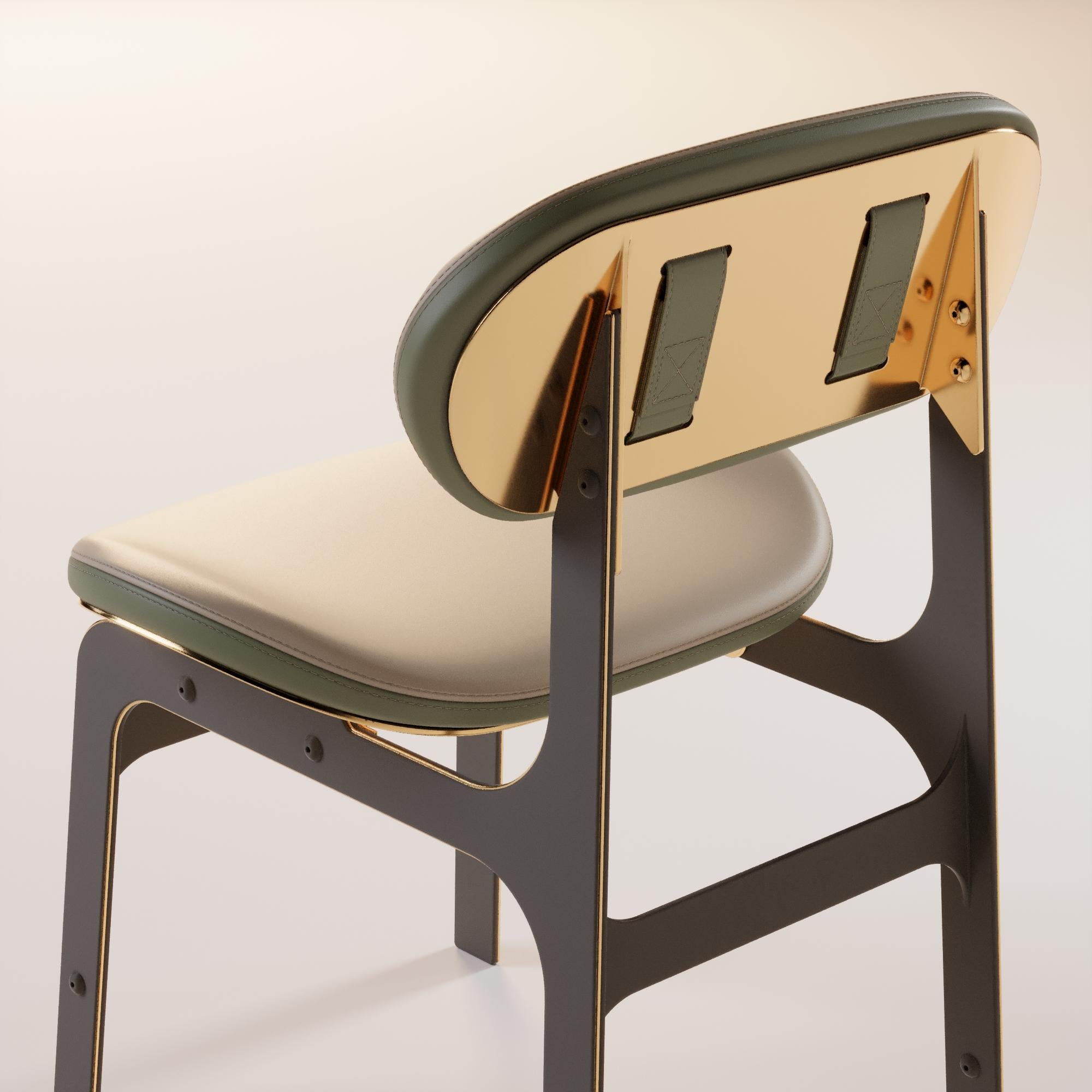 Portoghese Sedia da pranzo per esterni con pelle e tessuto per esterni in vendita