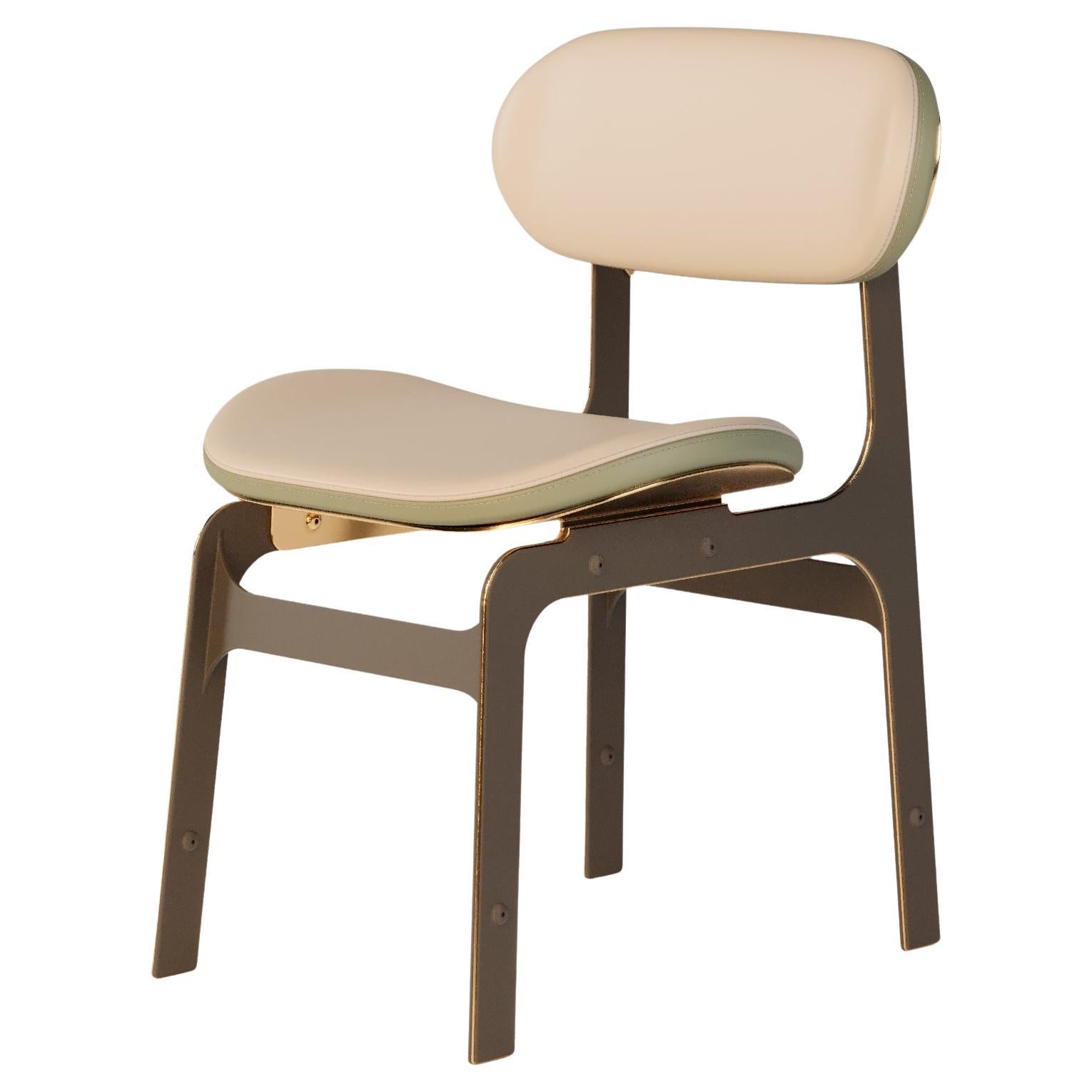 Sedia da pranzo per esterni con pelle e tessuto per esterni