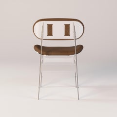 Orizon Dining Chair by Myface: Modern Stainless Steel & Leather Design