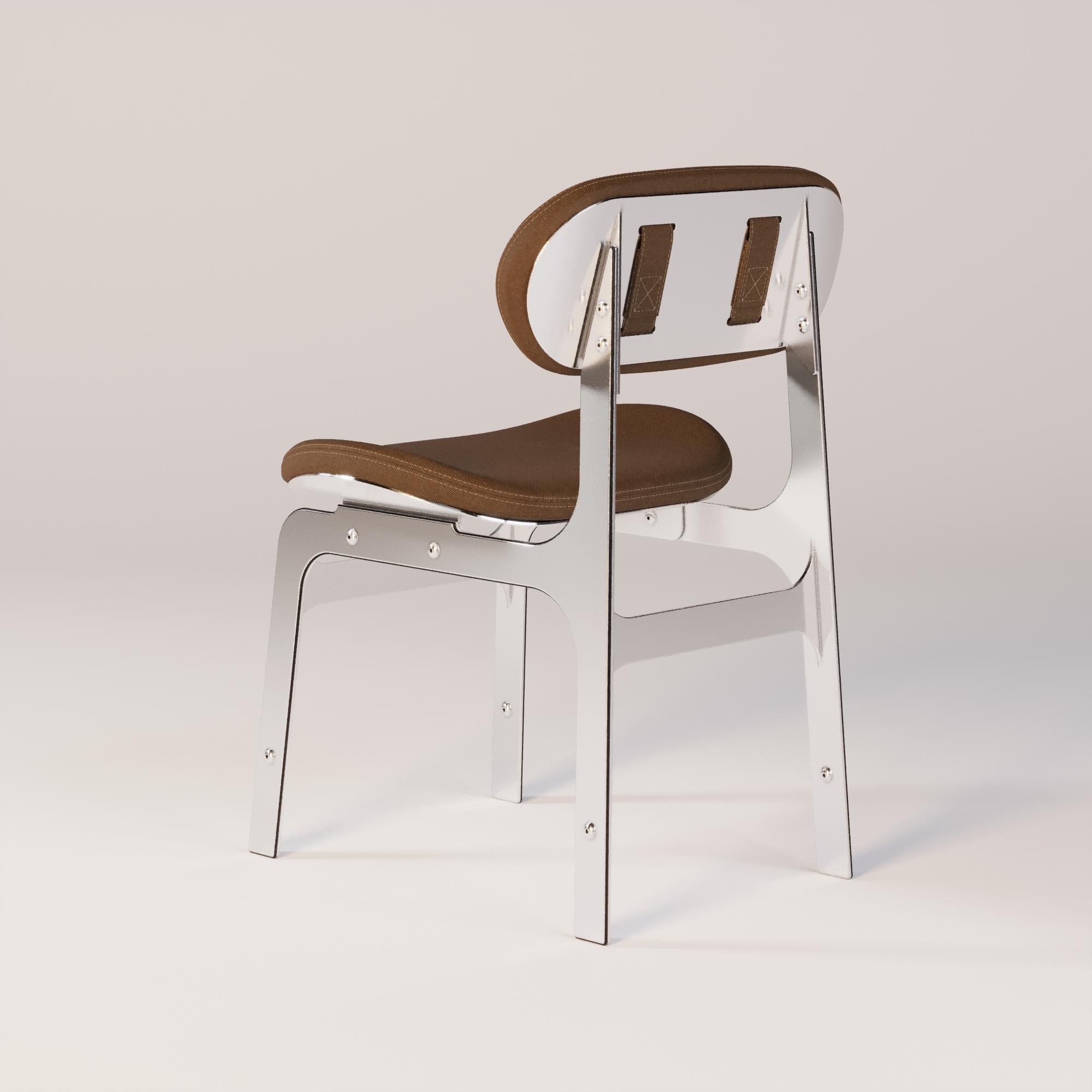 Outdoor-Esszimmerstuhl mit Metallstruktur (Moderne) im Angebot