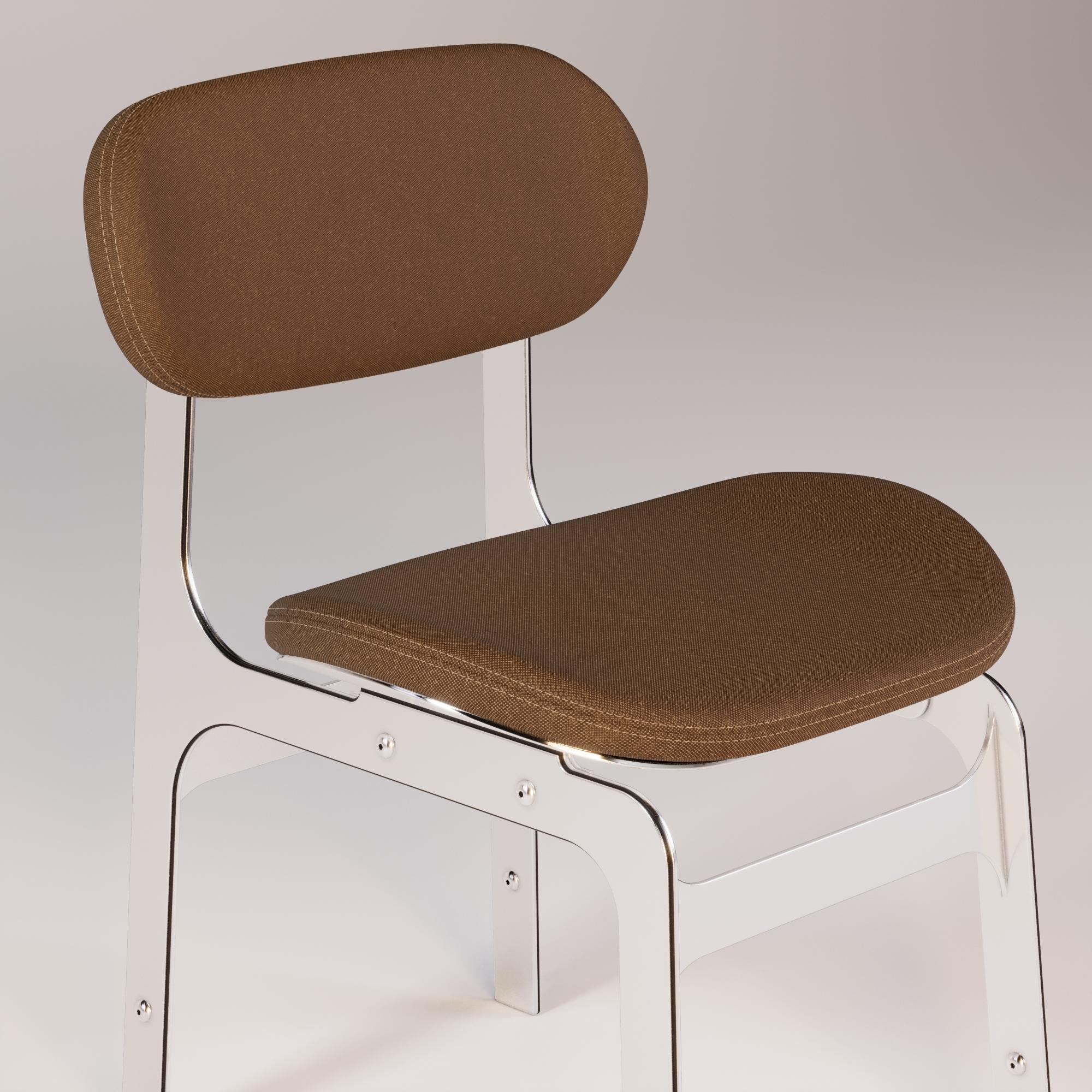 Outdoor-Esszimmerstuhl mit Metallstruktur (Edelstahl) im Angebot