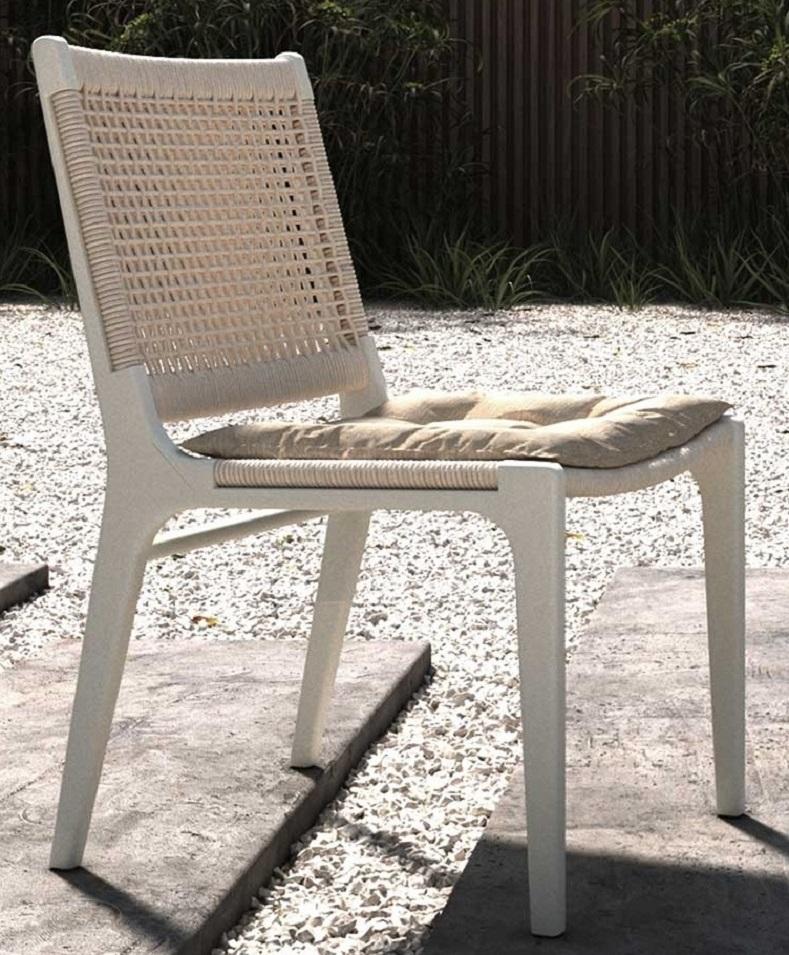 Asian Outdoor Dining Chair With Rope Detailing/Set Of 8 For Sale
