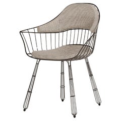 Sedia da pranzo per esterni con struttura in Steele e Fabrice impermeabile