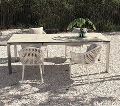 Outdoor Dining Chairs in Seashell Weather Resistant Wicker / Set of 6