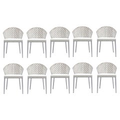 Outdoor Dining Chairs in Weather Resistant Wicker / Set of 10