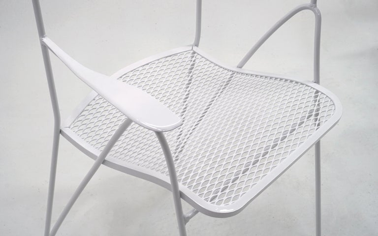 Outdoor Dining Table and Six Chairs by John Salterini, New White Powder  Coat at 1stDibs