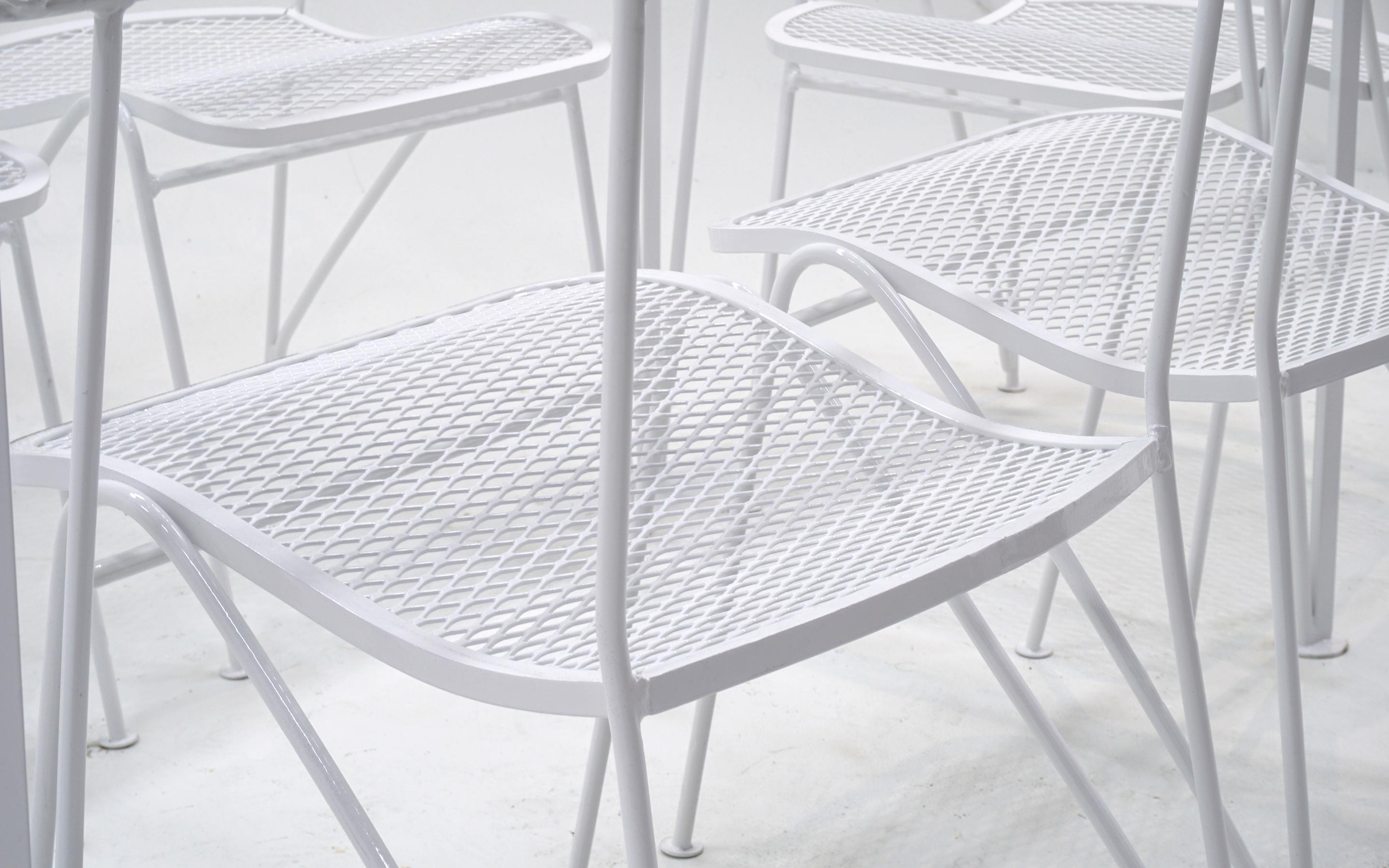 Mid-20th Century Outdoor Dining Table and Six Chairs by John Salterini, New White Powder Coat