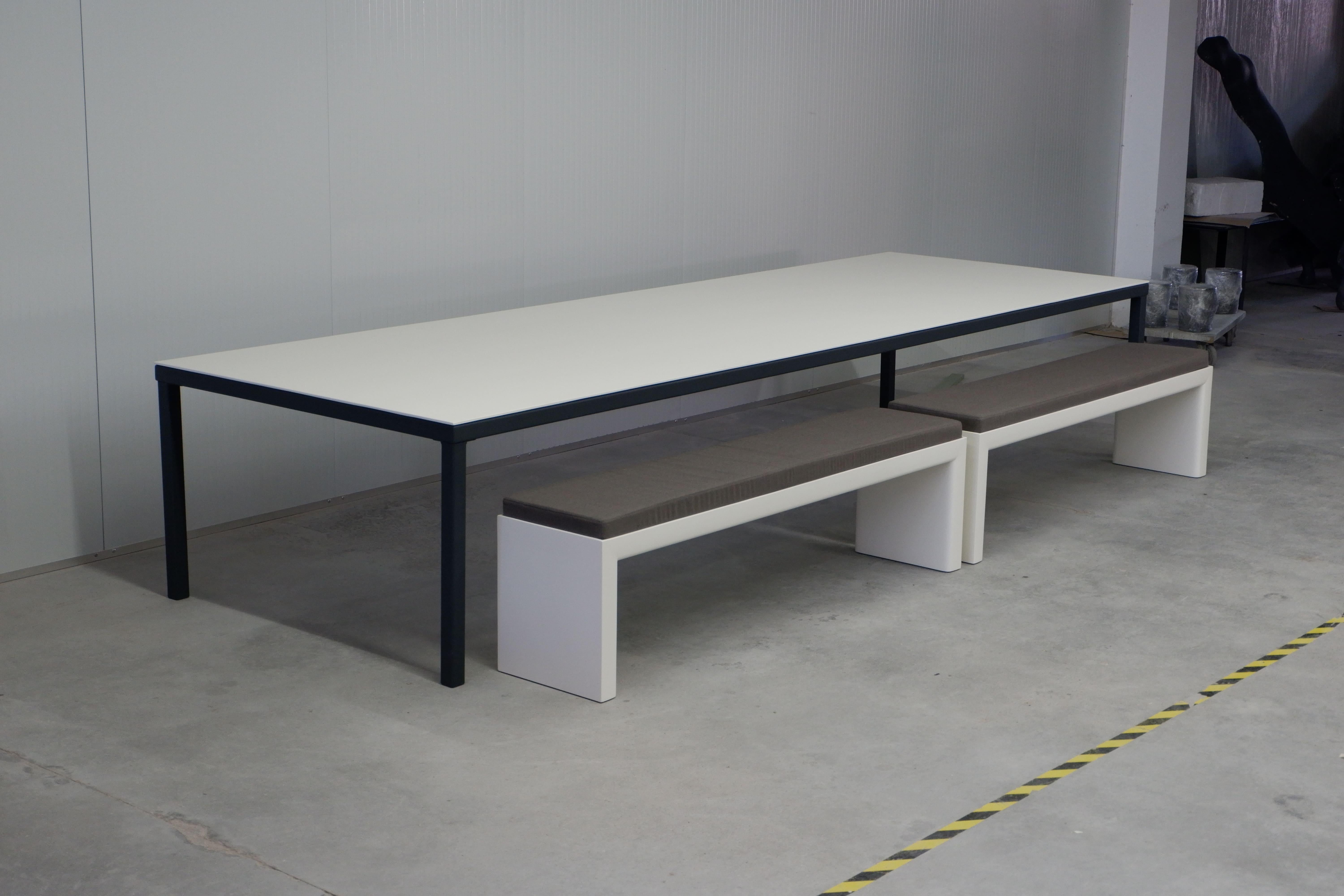 Modern 12 Ft.  Long Outdoor Dining Table In Custom Lacquer Colors For Sale