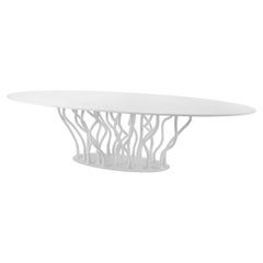 Outdoor Dining Table, Matte White