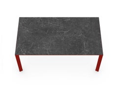 Esstisch aus Keramik für den Außenbereich mit lackiertem Metallgestell