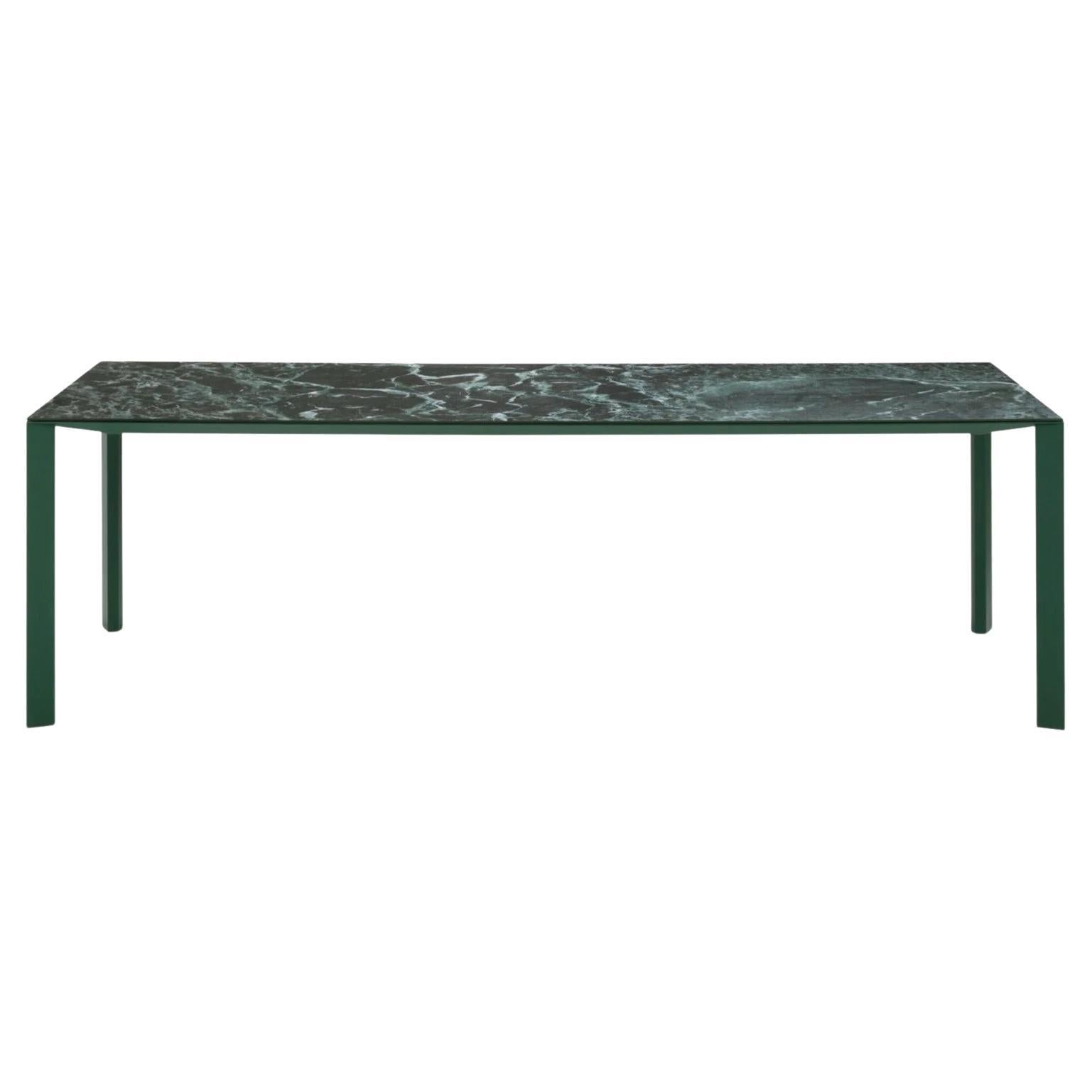 Outdoor Ceramic Dining Table With Lacquered Metal Base