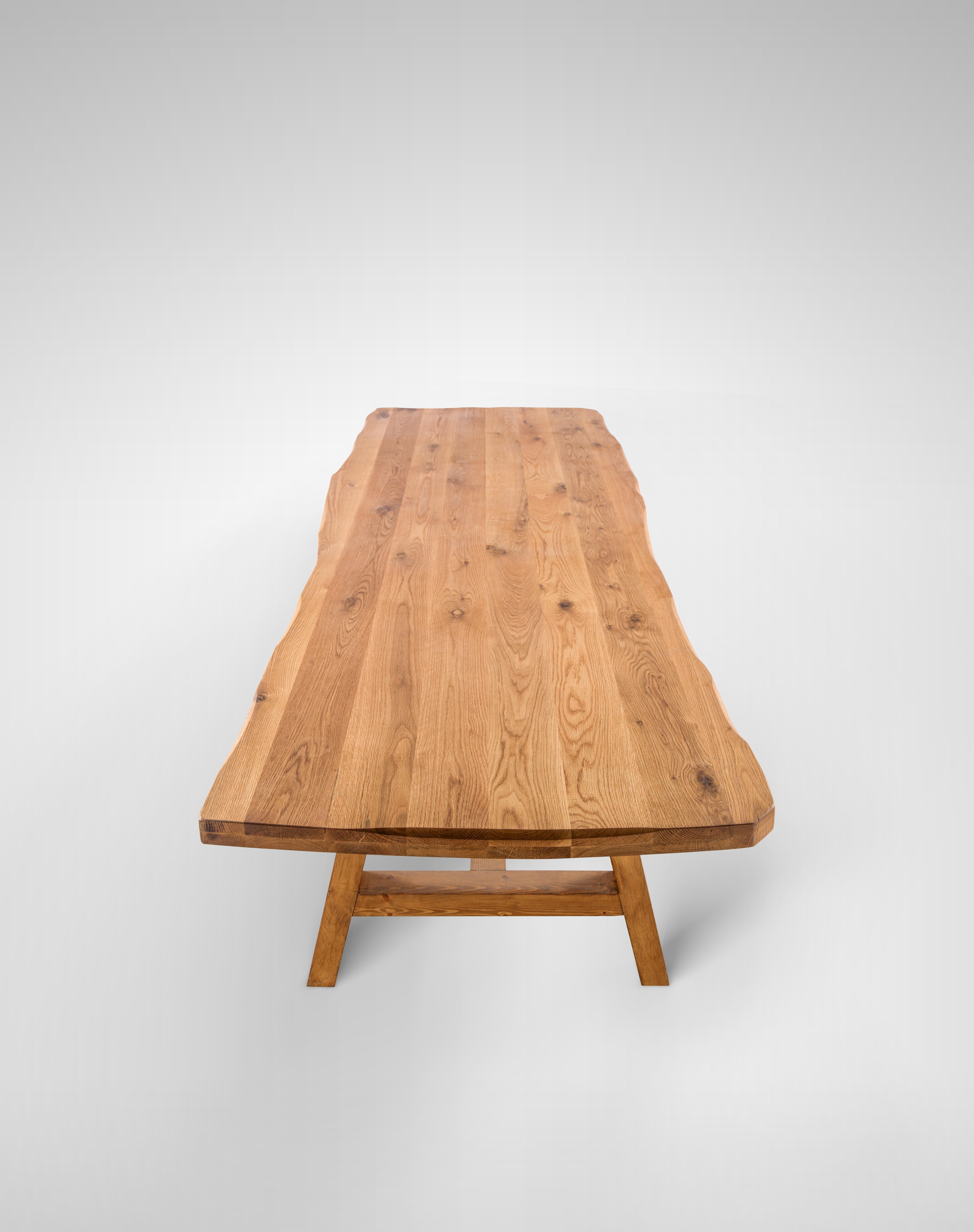 Outdoor dining table with Oil-Treated Massive Oak Logs Ideal for Large Families.
Gather up and share a fun meal while enjoying the beauty of summer joie de vivre. Our For The Love of Nature outdoor mega dining table is made from high quality
