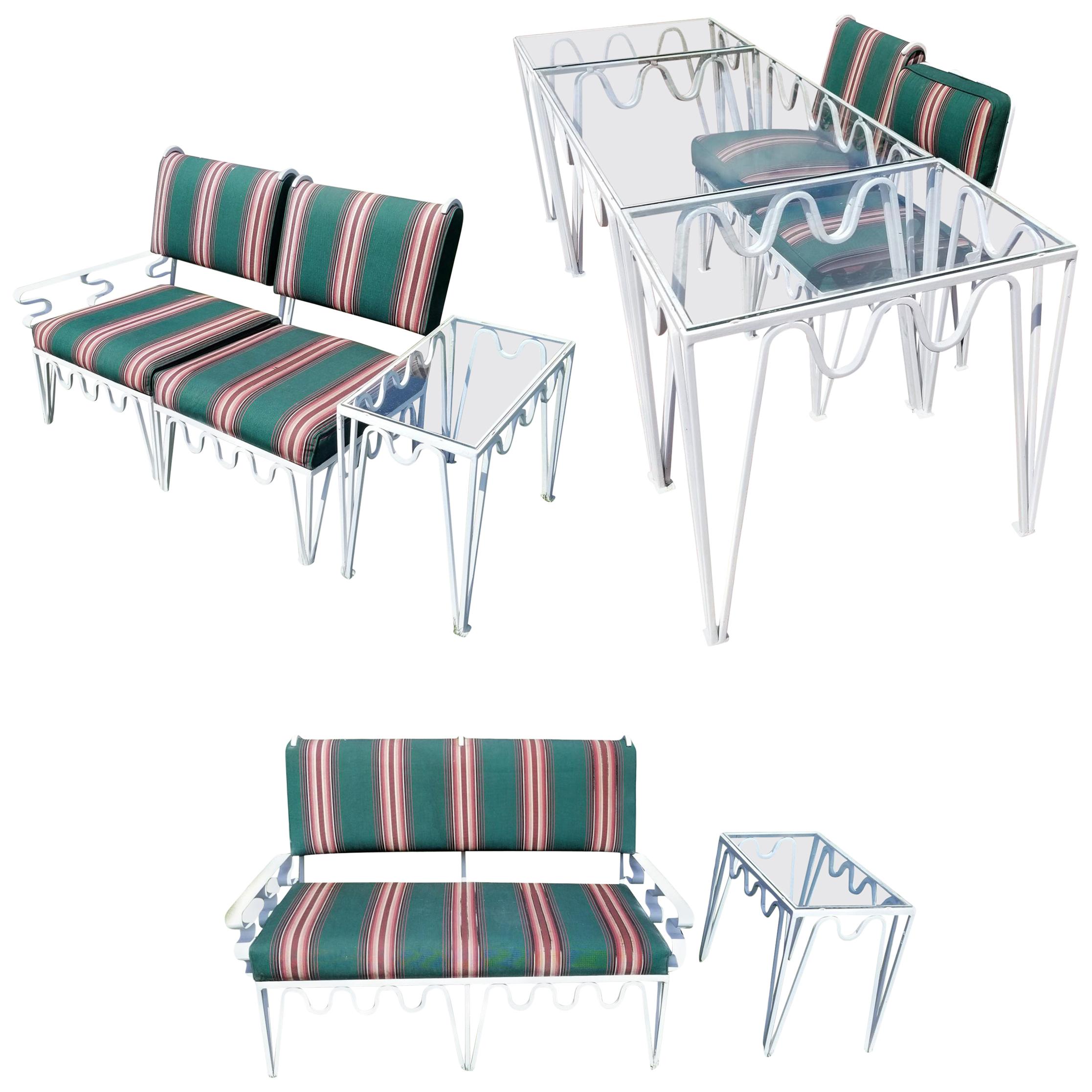 Undulating 'Méandre Outdoor Dinng/Lounge Patio Set by Walter Lamb  Pacific Iron