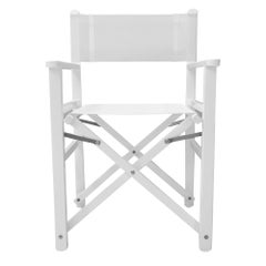 Sedia da regista pieghevole da esterno in alluminio bianco, Made in Italy