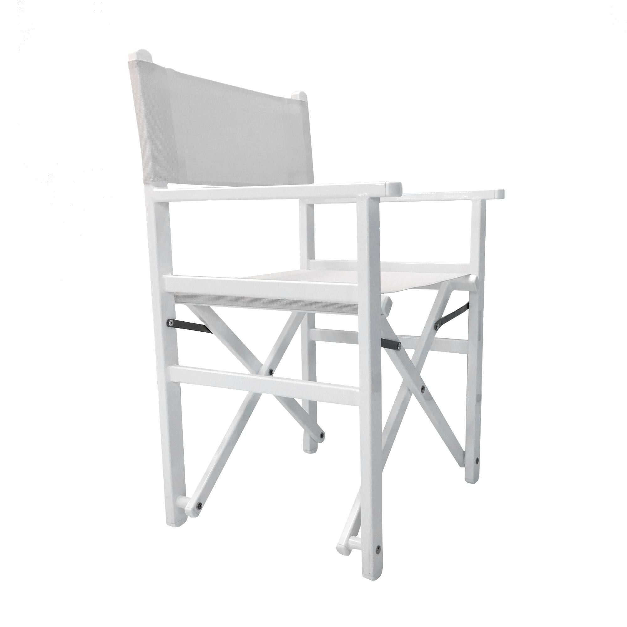 Klappbarer Regiestuhl aus weißem Aluminium für den Außenbereich:: Made in Italy (Moderne) im Angebot