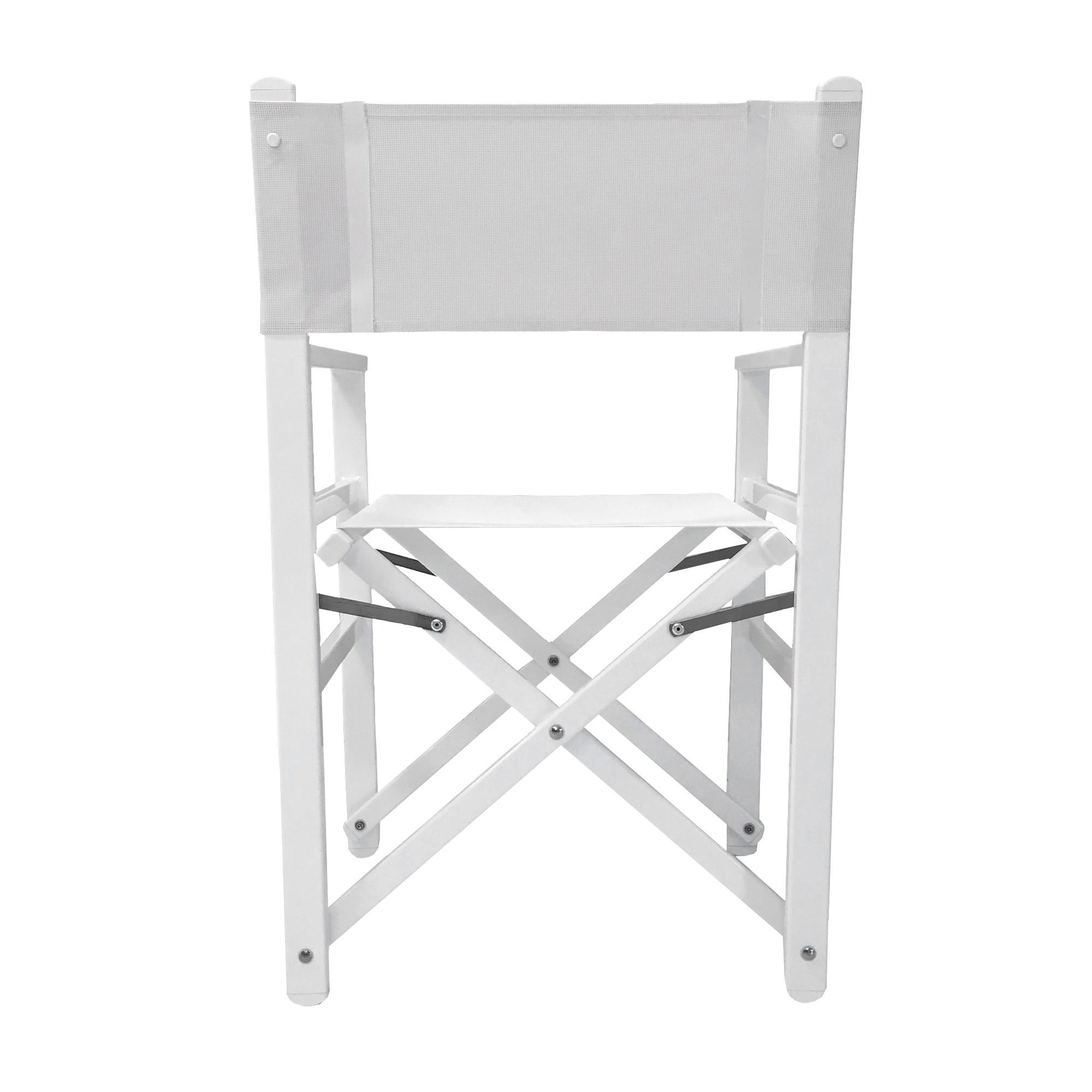 aluminium folding directors chair with side table