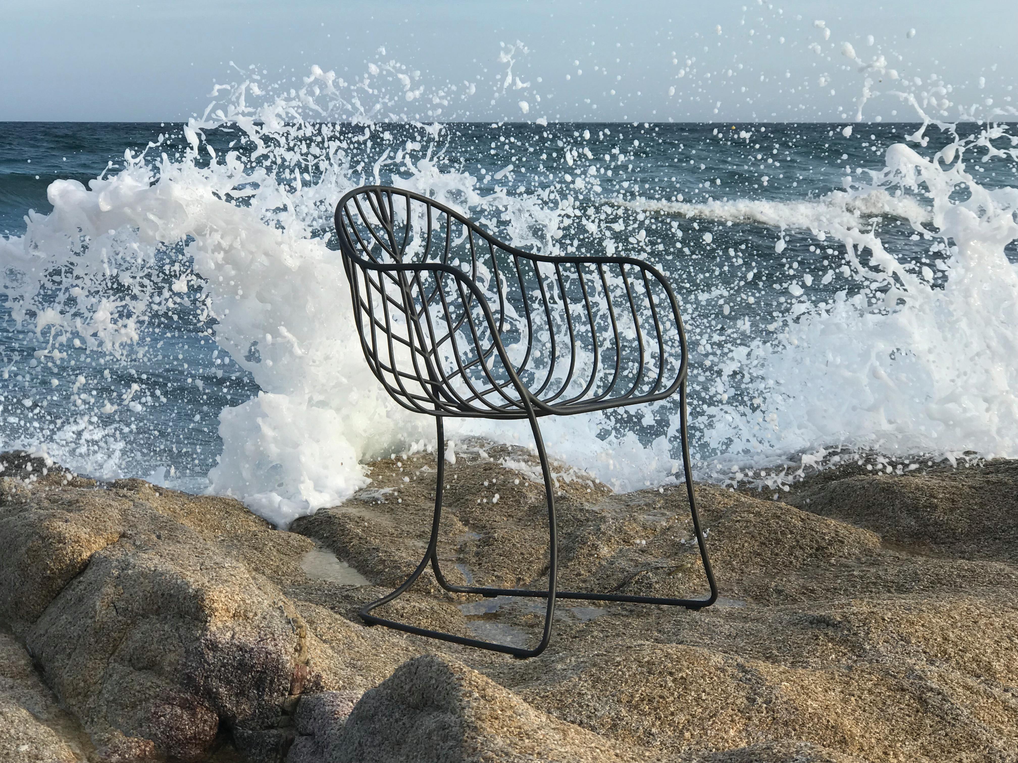 Organic Modern Outdoor Folia Armchair from Royal Botania designed by Kris Van Puyvelde For Sale