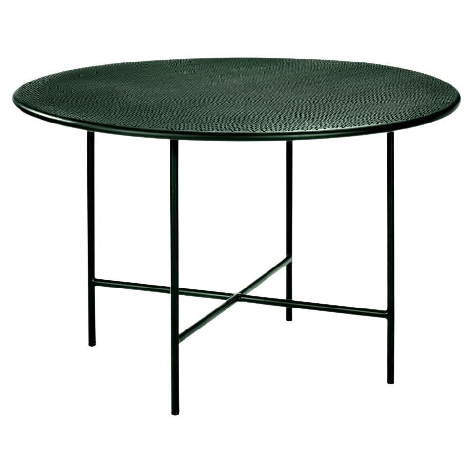 Outdoor Fontainebleau Round Table in Dark Green Steel