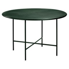 Outdoor Fontainebleau Round Table in Dark Green Steel
