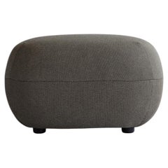 Outdoor Footrest in Stone Gray Sculptural Contemporary Design