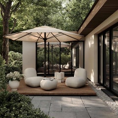 Outdoor Footrest in Warm Ash Sculptural Contemporary Design