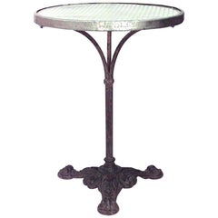 Used Outdoor French Iron and Crystal Caf√© Table