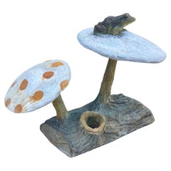 Outdoor Frog Mushroom Concrete Garden Sculpture